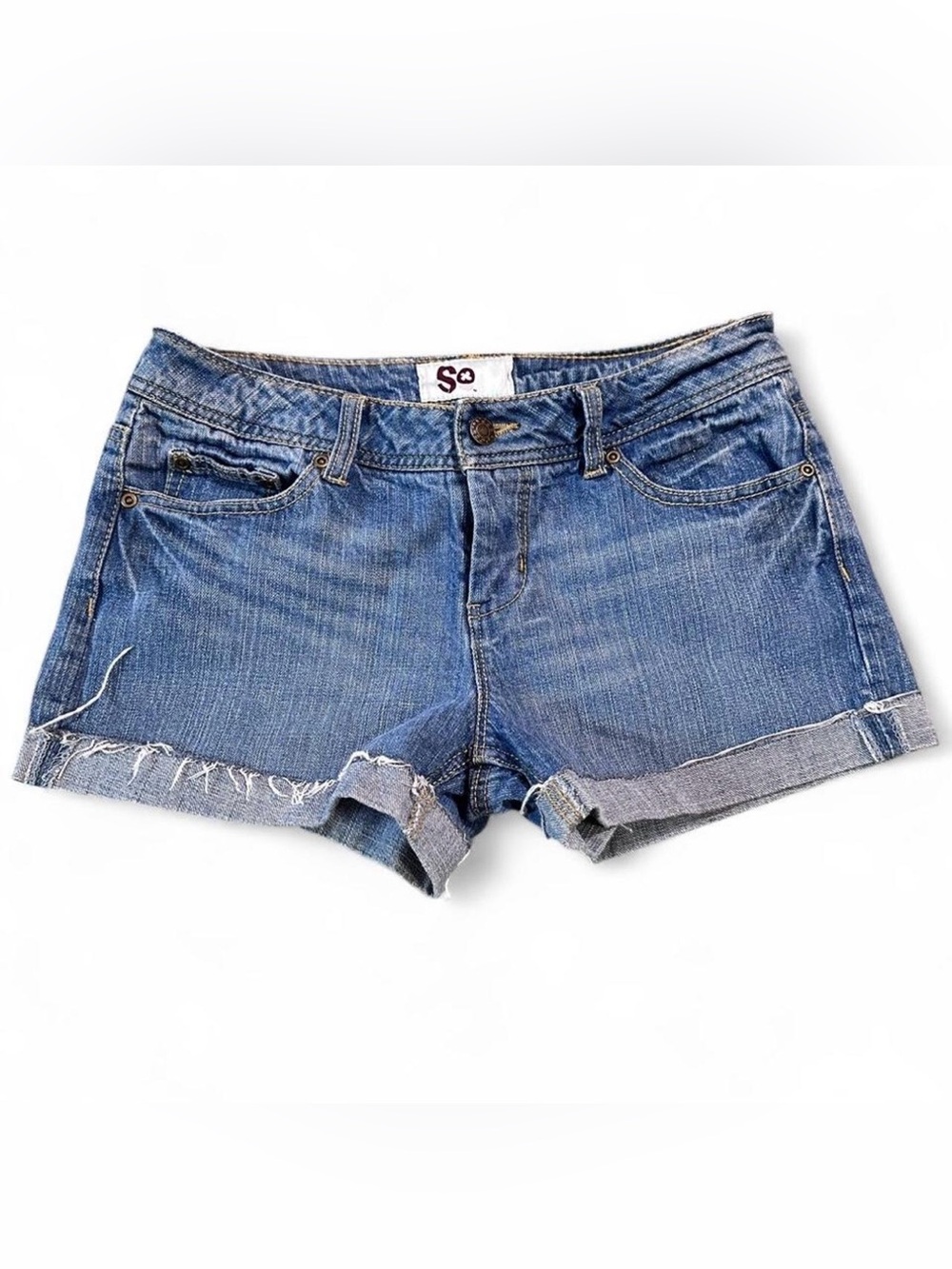 Y2K 2000s So Low Rise Micro Denim Cutoff Jean Shorts